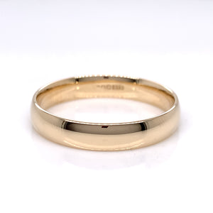 9ct Gold Men's 4mm Light Court Wedding Ring GW364
