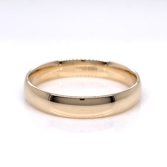 9ct Gold Men's 4mm Light Court Wedding Ring