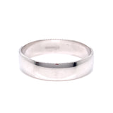 9ct White Gold Men's 5mm Light D-Shape Wedding Ring