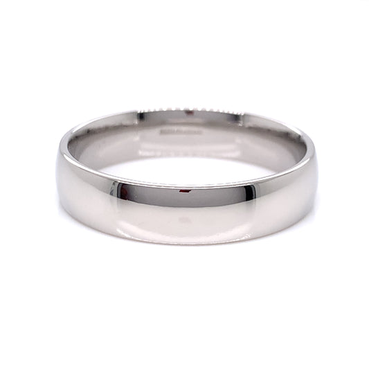 Platinum 950 Men's 5mm Heavy Court Wedding Ring PW015