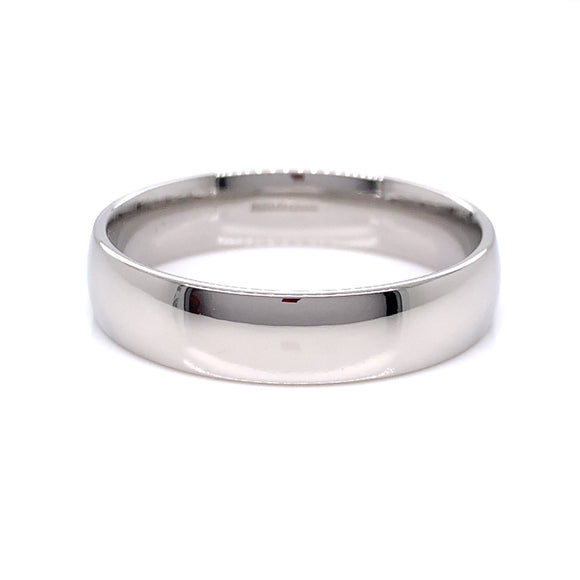 Platinum 950 Men's 5mm Heavy Court Wedding Ring