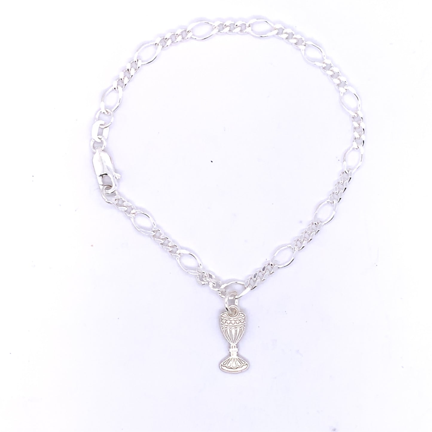 Sterling Silver Communion Chalice Charm Bracelet