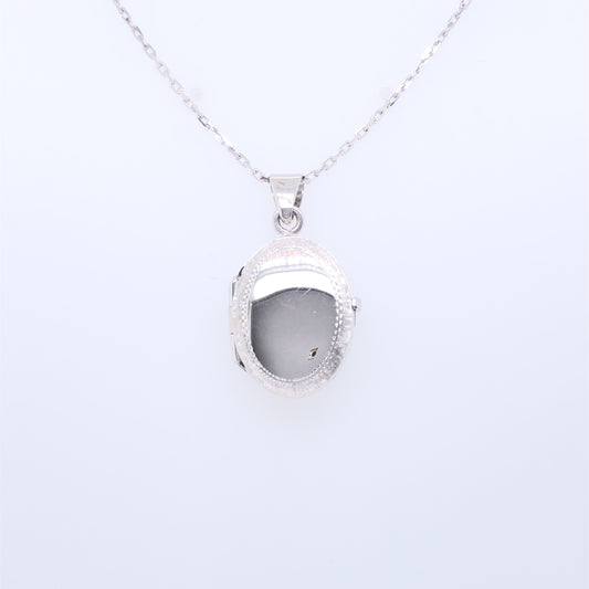 Sterling Silver Patterned Border Locket