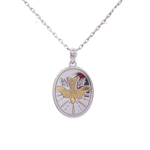 Sterling Silver Oval Confirmation Medal