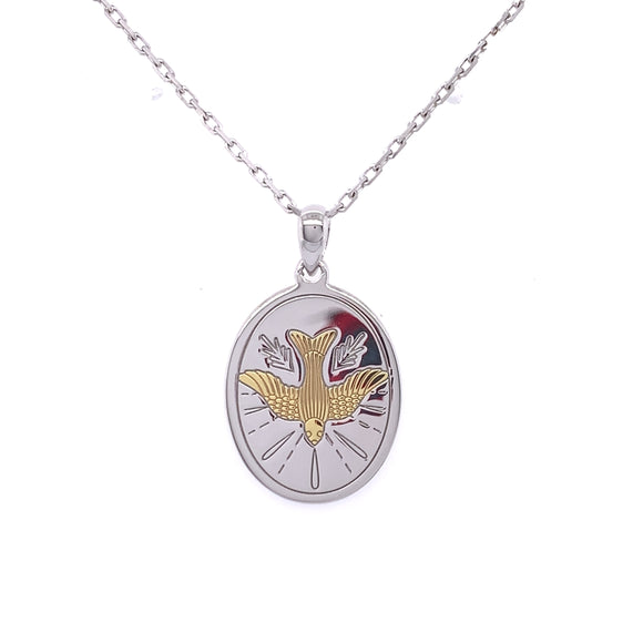 Sterling Silver Oval Confirmation Medal SM100