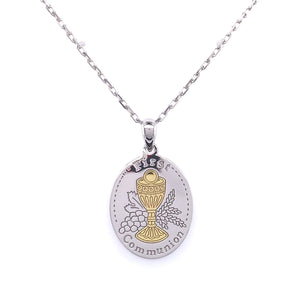 Sterling Silver Oval Communion Medal