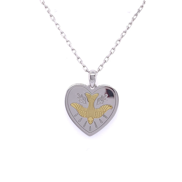 Sterling Silver Heart Confirmation Medal SM108