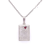 Sterling Silver Small Rectangular St. Christopher Medal SM210
