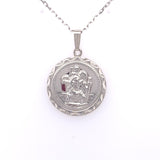 Sterling Silver Round 22mm St. Christopher Medal SM212