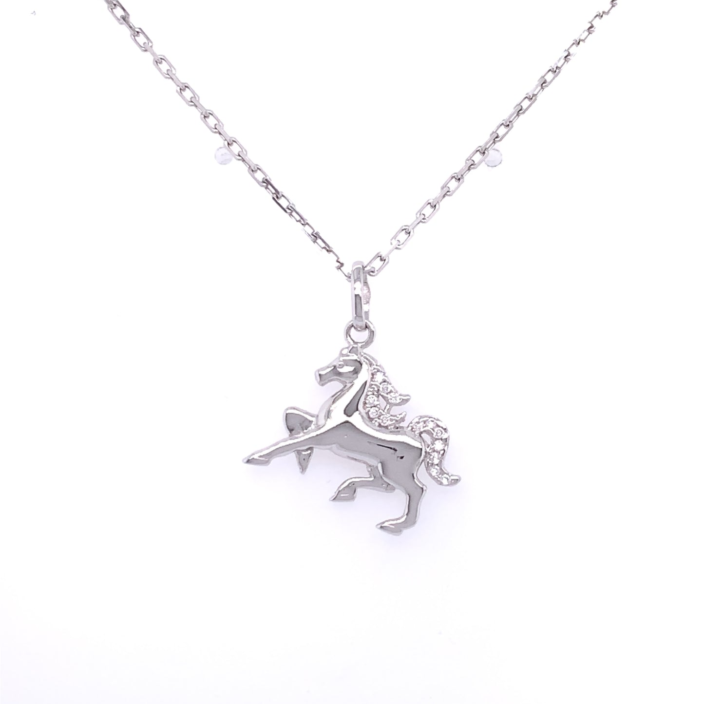 Sterling Silver CZ Horse Pendant SP5278