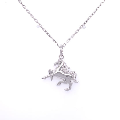 Sterling Silver CZ Horse Pendant SP5278