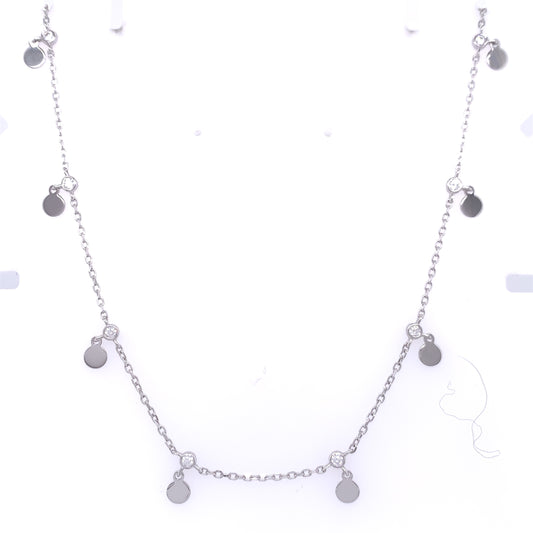 Sterling Silver CZ Raindrops Necklace SP5793