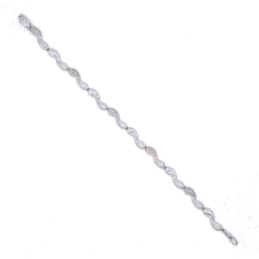 9ct White Gold 0.50ct Diamond Teardrop Link Bracelet