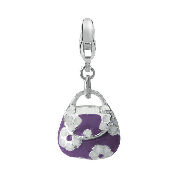 Dream Charms Silver Purple Handbag Charm