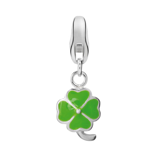 Dream Charms Silver Lucky Irish Green Shamrock Charm