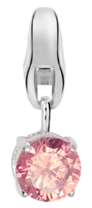Dream Charms Silver Pink CZ October Birthstone Charm DC-410