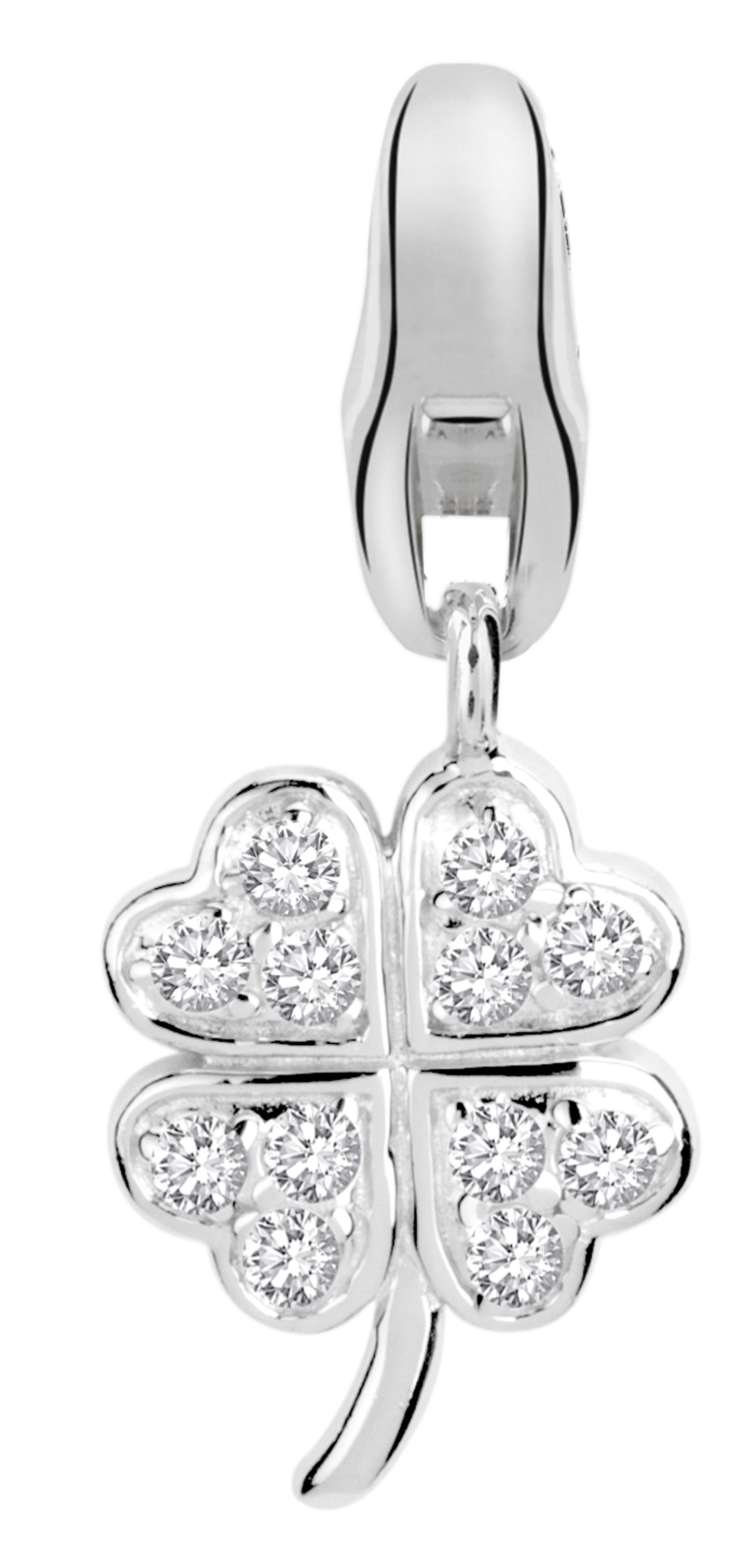 Dream Charms Silver Lucky Irish CZ Shamrock Charm