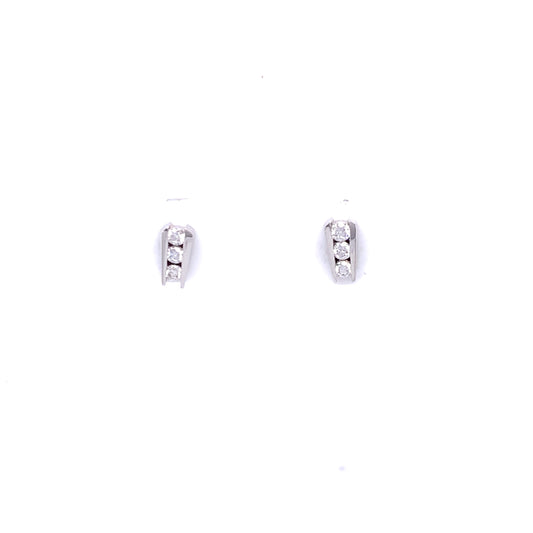 Platinum Diamond Trilogy Stud Earrings DE033