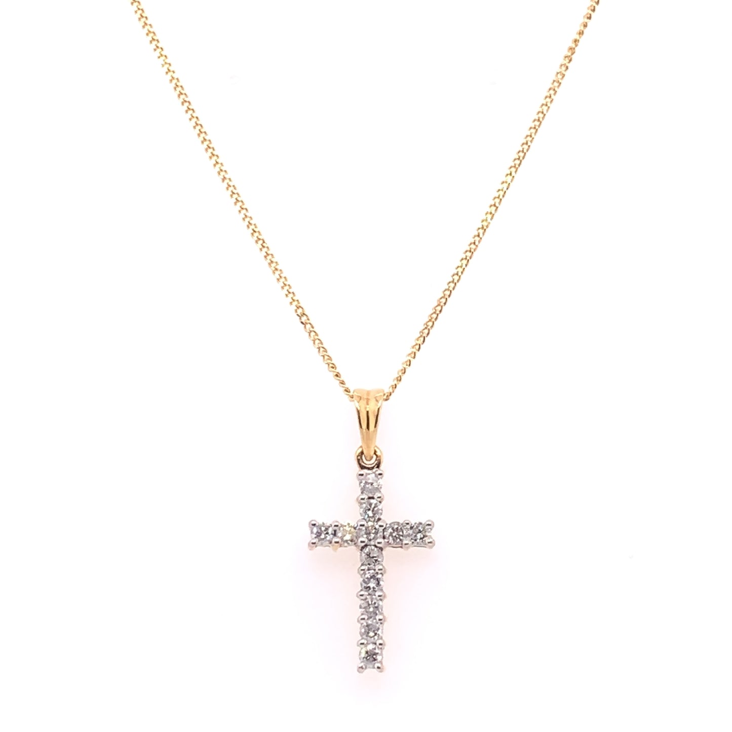 18ct Yellow Gold 0.50ct Diamond Cross