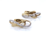 9ct Gold Two-tone Diamond Huggie Earrings