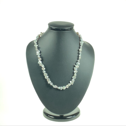 Silver-Grey Keshi Cultured Pearl Necklace