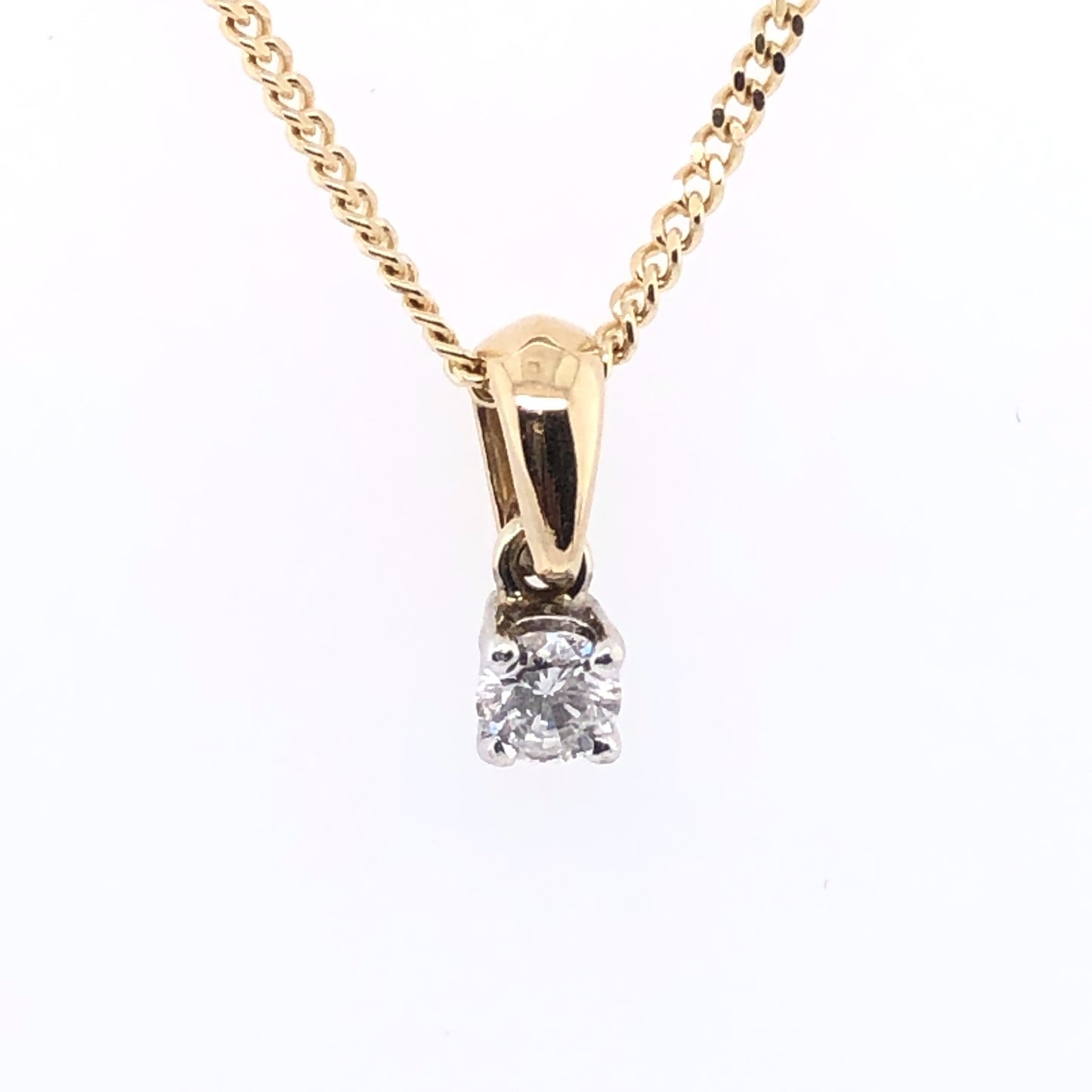 9ct Gold Diamond Solitaire 0.15ct Pendant