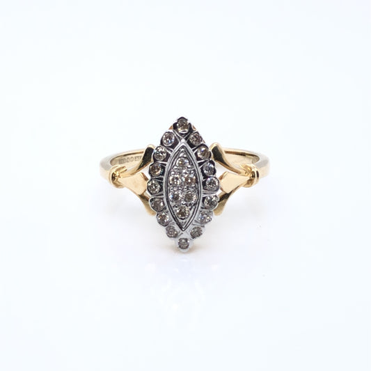 9ct Gold Diamond Marquise 0.25ct Ring DR063