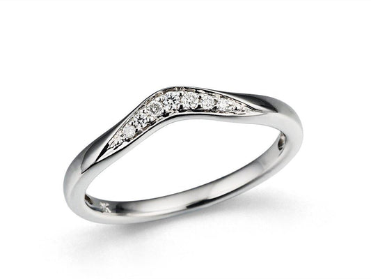 Diamond V-shaped  0.08ct Wedding Band DW307