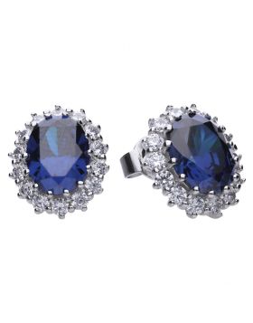 Diamonfire Blue Sapphire Coloured Zirconia Earrings E5586