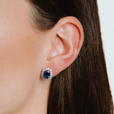 Diamonfire Blue Sapphire Coloured Zirconia Earrings E5586