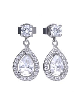 Diamonfire Teardrop Shaped Zirconia Drop Earrings E5594