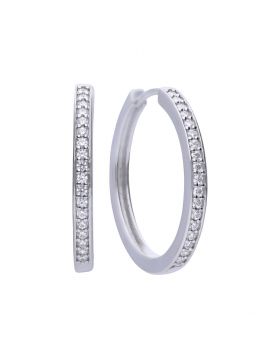 Diamonfire Zirconia Classic Hoop Earrings E5605