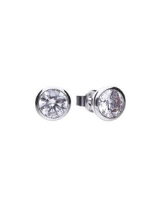 Diamonfire Zirconia Bezel Set 2.00ct Solitaire Earrings E5620