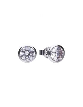 Diamonfire Zirconia Bezel Set 2.00ct Solitaire Earrings E5620