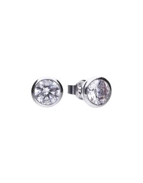 Diamonfire Zirconia Bezel Set 4.00ct Solitaire Earrings E5622