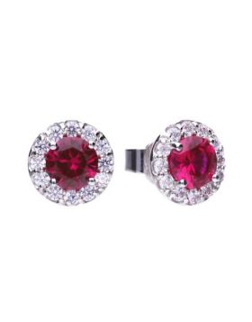 Diamonfire Red Ruby Coloured Zirconia Earrings E5654