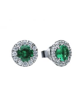 Diamonfire Green Emerald Coloured Zirconia Solitaire Earrings E5655