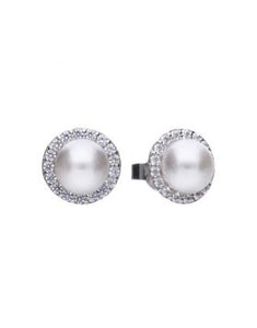Diamonfire Zirconia & Pearl Earrings E5656