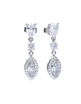 Diamonfire Zirconia Marquise Pavé Drop Earrings E5785