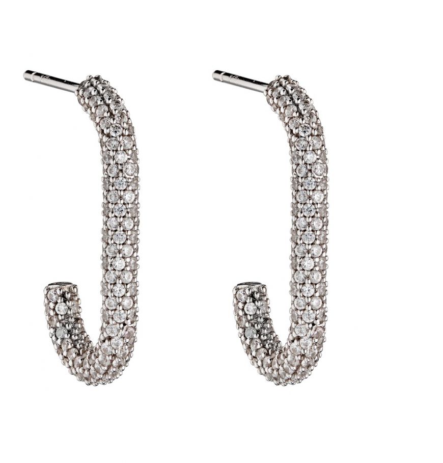 Fiorelli Silver Oval Hoop Earrings (E5786C)