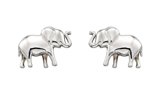 Silver Baby Elephant Stud Earrings