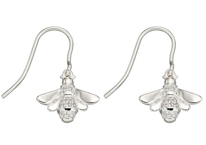 Sterling Silver Cubic Zirconia Bee Earrings (E5830C)