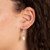 Diamonfire Shell Pearl Zirconia Drop Earrings (E6201)