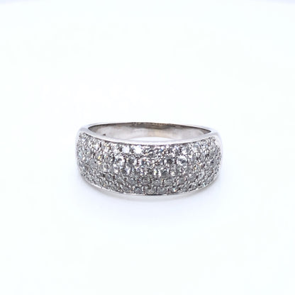 18ct White Gold Diamond Five Row Ring