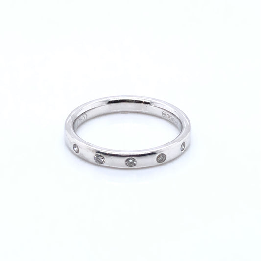 18ct White Gold Five Diamond Wedding Band