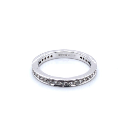 18ct White Gold Classic Diamond Pavé Band 0.35ct EW063