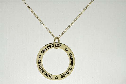 9ct Gold Family Circle Pendant 9NPFAMCIRC