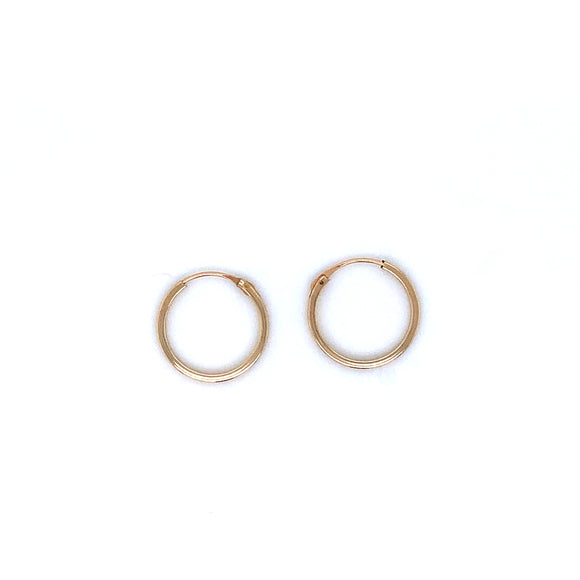 9ct Gold 12mm Square Sleeper Earrings