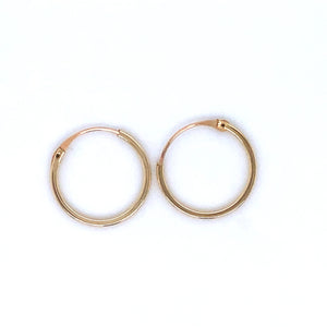 9ct Gold 14mm Square Sleeper Earrings