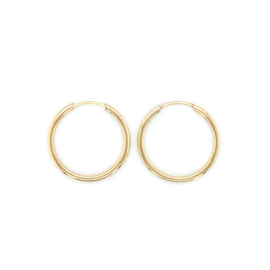 9ct Gold 15mm Sleeper Earrings 15MX